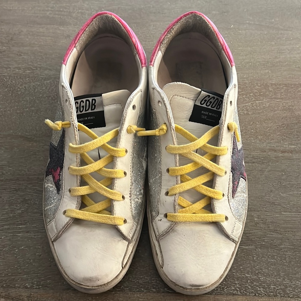 COPY - Golden Goose Silver Glitter, Pink, Yellow Superstar Sneakers 9.5/10